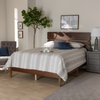 Baxton Studio MG0024-Walnut-Full Anthony Modern and Contemporary Walnut Brown Finished Wood Full Size Panel Bed